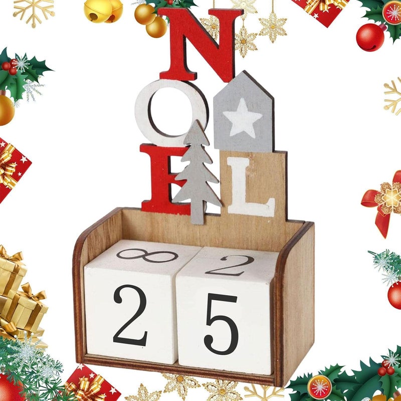 woobles Holiday Countdown Calendars - Christmas Numbers Advent Calendar with Wood Blocks | Cartoon Calendar Figurines Home Decor for Tables, Desks, Shelves - Image 5